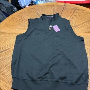 New with Tags Martin Golf Men's Black Sleeveless Quarter-Zip Vest
